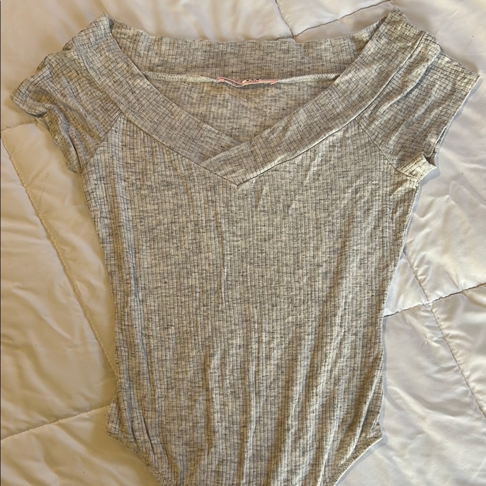 Blue Blush Gray Fitted Bodysuit